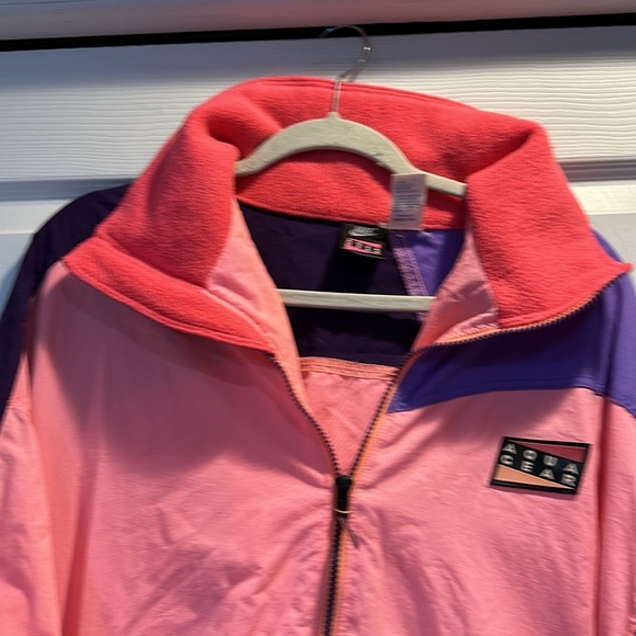 Vintage 80s Nike Aqua Gear Neon Orange Windbreaker Jacket XL - Picture 3 of 8